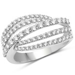 0.99 ctw. Genuine White Diamond Bridal Ring in 14K White Gold