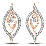 0.41 ctw. Genuine White Diamond Bridal Earrings in 14K Rose Gold
