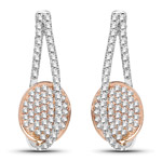 0.58 ctw. Genuine White Diamond Bridal Earrings in 14K White & Rose Gold
