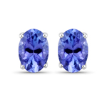 QE11775TAN-14KW 1.20 ctw Genuine Tanzanite Fine Finish Earrings in 14K White Gold