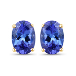 QE11775TAN-14KY 1.20 ctw Tanzanite Fine Finish over 14K Yellow Gold Studs Earrings