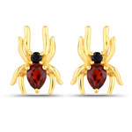0.43 ct. tw. Garnet and Black Spinel Spider Earrings In Sterling Silver