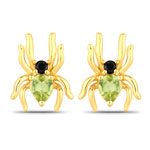0.39 ct. tw. Peridot and Black Spinel Spider Earrings In Sterling Silver