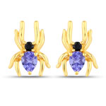 0.35 ct. tw. Tanzanite and Black Spinel Spider Earrings In Sterling Silver