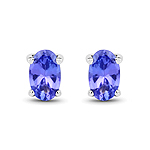 0.50 ctw. Genuine Tanzanite Stud Earrings in 14K White Gold