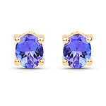 0.70 ctw. Genuine Tanzanite Stud Earrings in 14K Yellow Gold