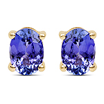 2.00 ctw. Genuine Tanzanite Stud Earrings in 14K Yellow Gold