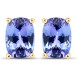 2.26 ctw. Genuine Tanzanite Stud Earrings in 14K Yellow Gold