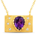 QN2831AWT-SS18KY 1.53 ct. tw. Amethyst and White Topaz Purse Necklace In Sterling Silver