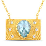 2.03 ct. tw. Blue Topaz and White Topaz Purse Necklace In Sterling Silver