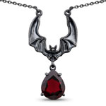 2.45 ct. tw. Garnet Bat Necklace In Sterling Silver