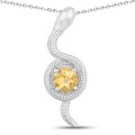 1.00 ct. tw. Citrine Snake Pendant In Sterling Silver
