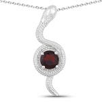 1.00 ct. tw. Garnet Snake Pendant In Sterling Silver