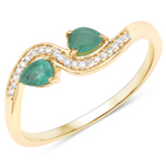 0.36 ctw Bypass Ring in 14K Yellow Gold