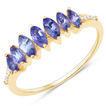 Tanzanite & Tanzanite Ring Marquise/Marquise 14K Yellow Gold