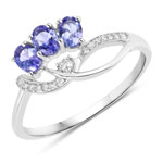 Violet Tanzanite Knot Ring in 14K White Gold