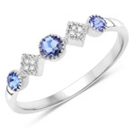 Violet Tanzanite Cocktail Ring in 14K White Gold
