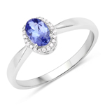Oval 0.44 ctw Tanzanite Ring in 14K White Gold