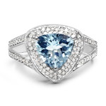 14K White Gold 1.17 ctw Aquamarine  Ring