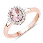 14K Rose Gold 0.70 ctw Genuine Morganite Ring