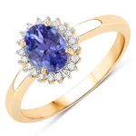 14K Yellow Gold 0.75 ctw Genuine Tanzanite Ring